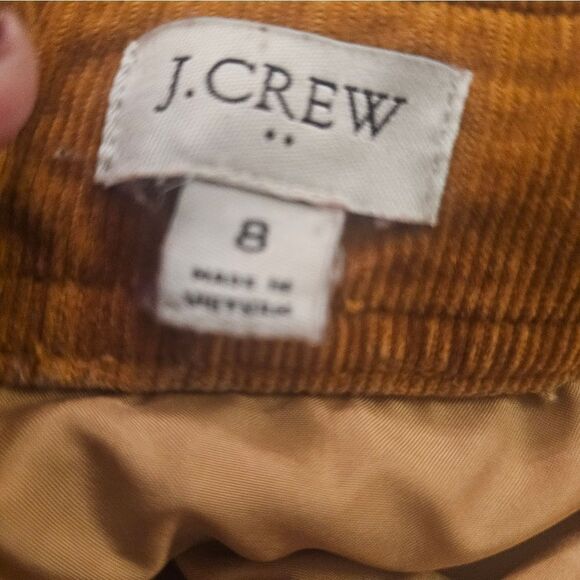 J. Crew micro cord rust color skirt sz 8, length is 17". - Picture 3 of 4